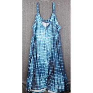 BloomChic Jumpsuit Women Size 28 Blue Tie Dye NWT Wide Leg Boho V-Neck Pockets